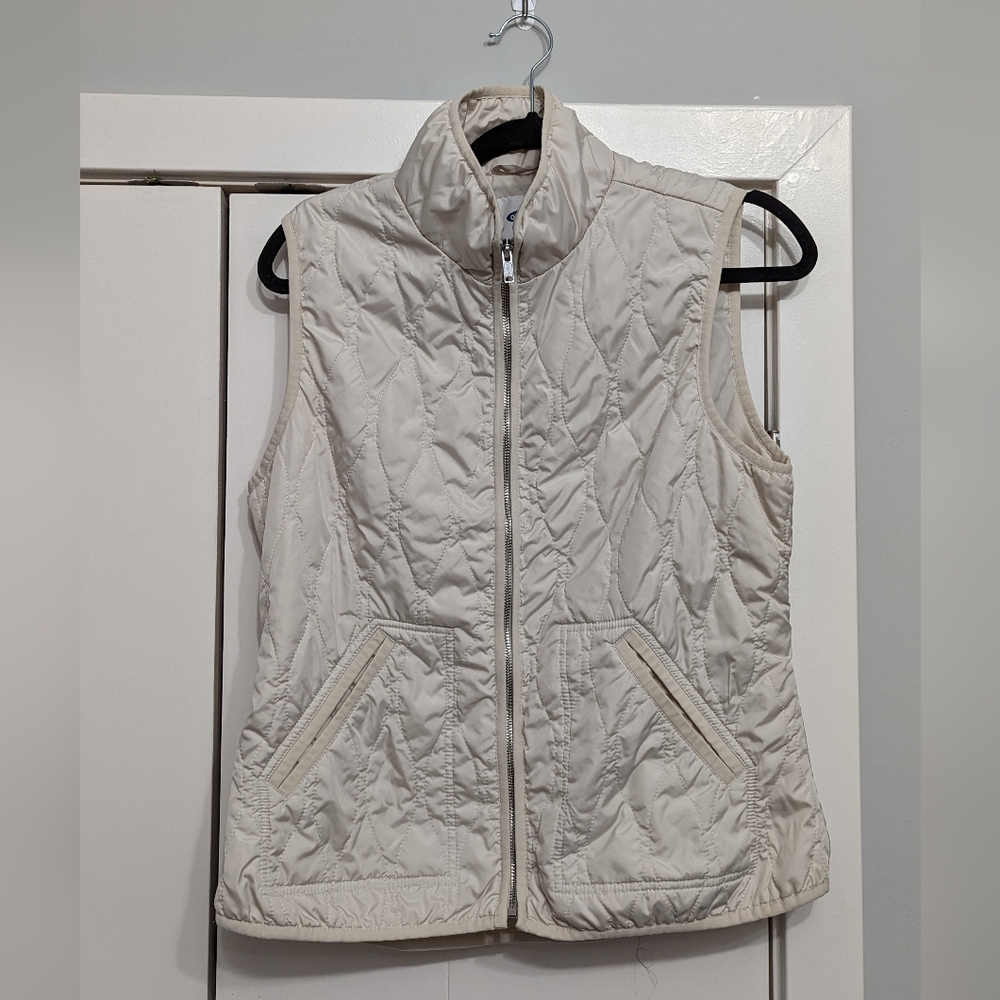 Off white quilted vest